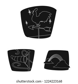 Vector design of weather and climate icon. Collection of weather and cloud stock symbol for web.