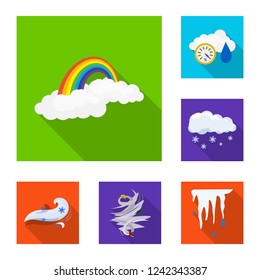 Vector design of weather and climate icon. Set of weather and cloud stock vector illustration.
