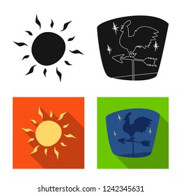 Vector design of weather and climate icon. Set of weather and cloud vector icon for stock.