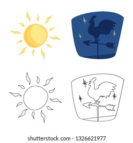 Vector design of weather and climate icon. Collection of weather and cloud stock symbol for web.