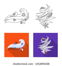 Vector design of weather and climate icon. Collection of weather and cloud stock symbol for web.