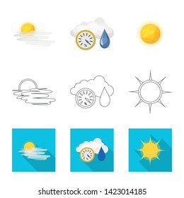 Vector design of weather and climate icon. Collection of weather and cloud stock symbol for web.