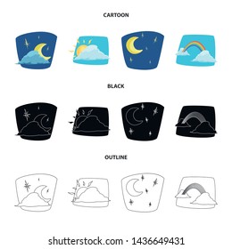 Vector design of weather and climate icon. Collection of weather and cloud stock symbol for web.