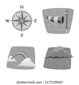 Vector design of weather and climate logo. Set of weather and cloud stock symbol for web.