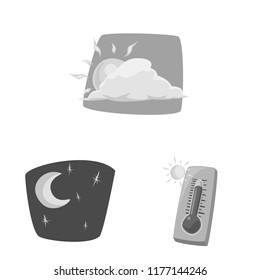 Vector design of weather and climate logo. Set of weather and cloud vector icon for stock.