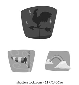 Vector design of weather and climate logo. Collection of weather and cloud stock symbol for web.