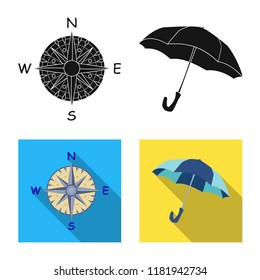 Vector design of weather and climate logo. Set of weather and cloud stock vector illustration.