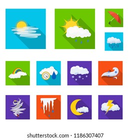 Vector design of weather and climate logo. Collection of weather and cloud stock symbol for web.