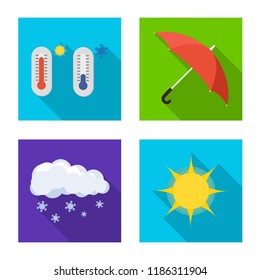 Vector design of weather and climate logo. Set of weather and cloud stock vector illustration.