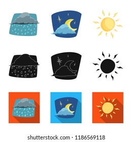 Vector design of weather and climate logo. Collection of weather and cloud stock symbol for web.