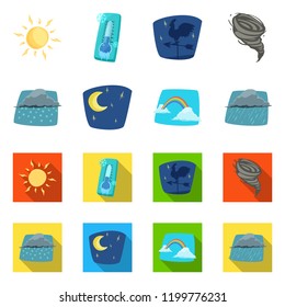 Vector design of weather and climate logo. Collection of weather and cloud stock symbol for web.