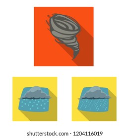 Vector design of weather and climate logo. Collection of weather and cloud vector icon for stock.