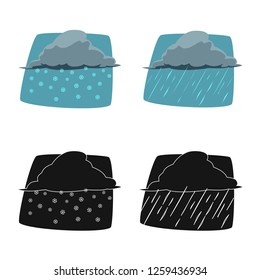 Vector design of weather and climate logo. Collection of weather and cloud stock symbol for web.