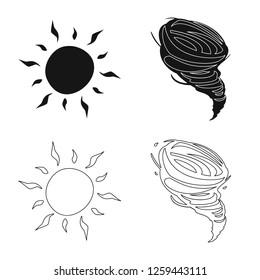 Vector design of weather and climate logo. Collection of weather and cloud stock vector illustration.