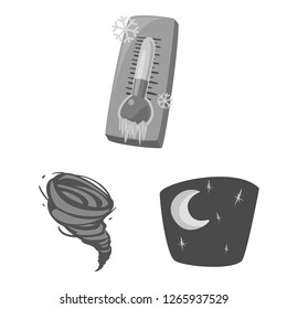 Vector design of weather and climate logo. Set of weather and cloud stock vector illustration.