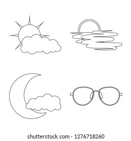 Vector design of weather and climate logo. Collection of weather and cloud stock symbol for web.