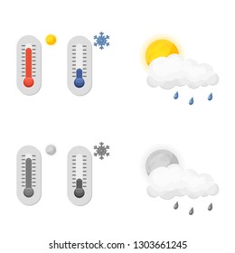 Vector design of weather and climate logo. Collection of weather and cloud stock vector illustration.