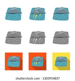 Vector design of weather and climate logo. Collection of weather and cloud vector icon for stock.