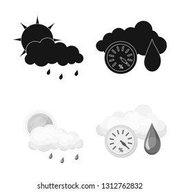 Vector design of weather and climate logo. Collection of weather and cloud stock vector illustration.