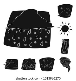 Vector design of weather and climate logo. Collection of weather and cloud stock symbol for web.