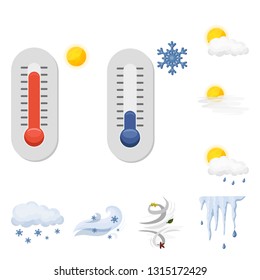 Vector design of weather and climate logo. Collection of weather and cloud stock symbol for web.