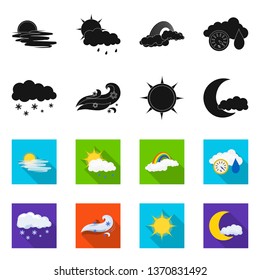 Vector design of weather and climate logo. Set of weather and cloud stock symbol for web.