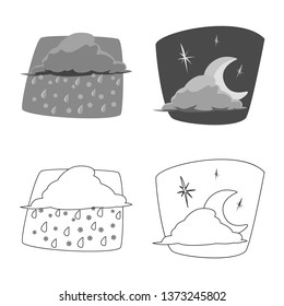 Vector design of weather and climate logo. Collection of weather and cloud stock symbol for web.