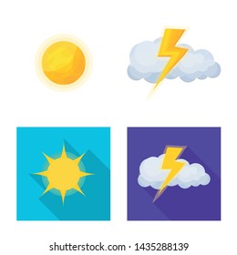 Vector design of weather and climate logo. Collection of weather and cloud stock symbol for web.