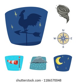 Vector design of weather and climate sign. Collection of weather and cloud stock vector illustration.