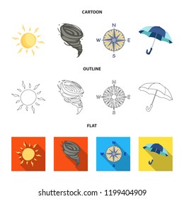 Vector design of weather and climate sign. Set of weather and cloud stock vector illustration.
