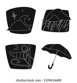 Vector design of weather and climate sign. Collection of weather and cloud stock vector illustration.