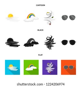 Vector design of weather and climate sign. Collection of weather and cloud stock symbol for web.