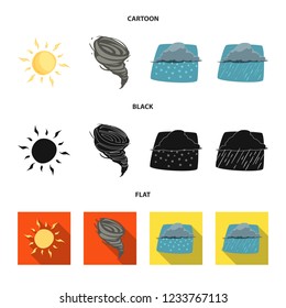 Vector design of weather and climate sign. Set of weather and cloud vector icon for stock.