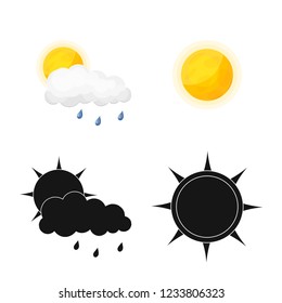 Vector design of weather and climate sign. Collection of weather and cloud stock vector illustration.