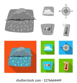 Vector design of weather and climate sign. Collection of weather and cloud vector icon for stock.