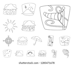 Vector design of weather and climate sign. Collection of weather and cloud stock symbol for web.