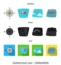 Vector design of weather and climate sign. Collection of weather and cloud stock vector illustration.