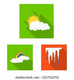 Vector design of weather and climate sign. Collection of weather and cloud stock vector illustration.