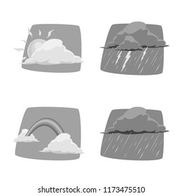Vector design of weather and climate symbol. Set of weather and cloud stock symbol for web.