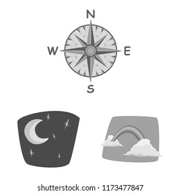 Vector design of weather and climate symbol. Set of weather and cloud stock symbol for web.