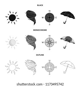 Vector design of weather and climate symbol. Collection of weather and cloud vector icon for stock.