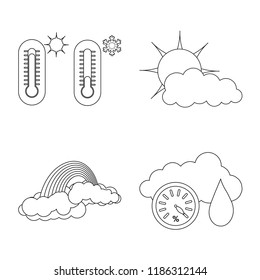 Vector design of weather and climate symbol. Collection of weather and cloud stock symbol for web.