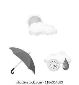 Vector design of weather and climate symbol. Set of weather and cloud stock symbol for web.