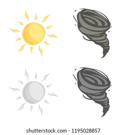 Vector design of weather and climate symbol. Collection of weather and cloud vector icon for stock.