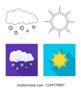 Vector design of weather and climate symbol. Collection of weather and cloud stock symbol for web.