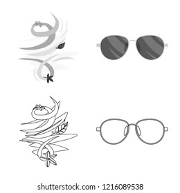Vector design of weather and climate symbol. Set of weather and cloud vector icon for stock.
