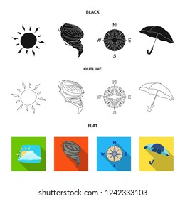 Vector design of weather and climate symbol. Collection of weather and cloud vector icon for stock.