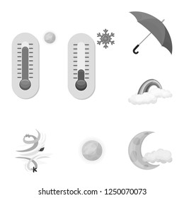Vector design of weather and climate symbol. Collection of weather and cloud symbol for web.