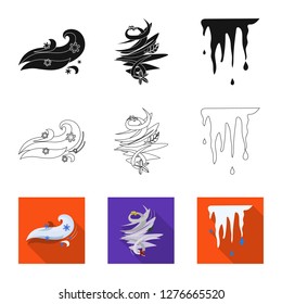 Vector design of weather and climate symbol. Set of weather and cloud stock vector illustration.