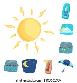 Vector design of weather and climate symbol. Collection of weather and cloud stock symbol for web.